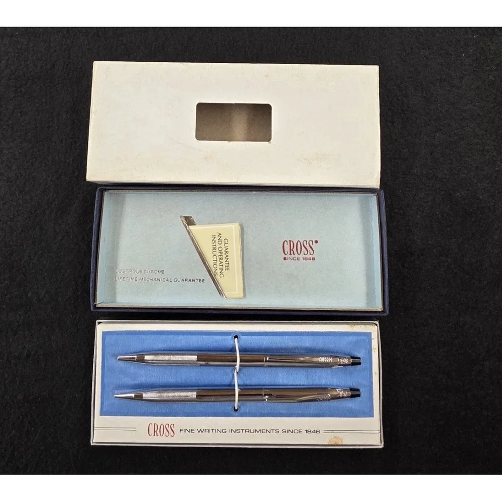 Vintage Cross Classic Century Pen Pencil Set Lot w/ Gift Boxes & Lead Refills